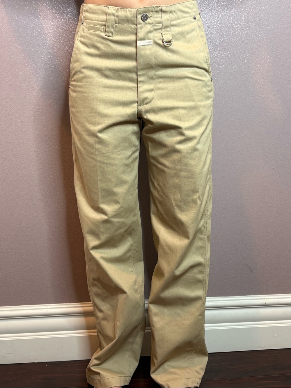 Straight-Leg Work Pants in Khaki